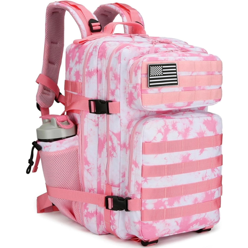 PAKNADA 45L Tactical Backpack 900D Oxford Waterproof Military Rucksack – Pink Coral