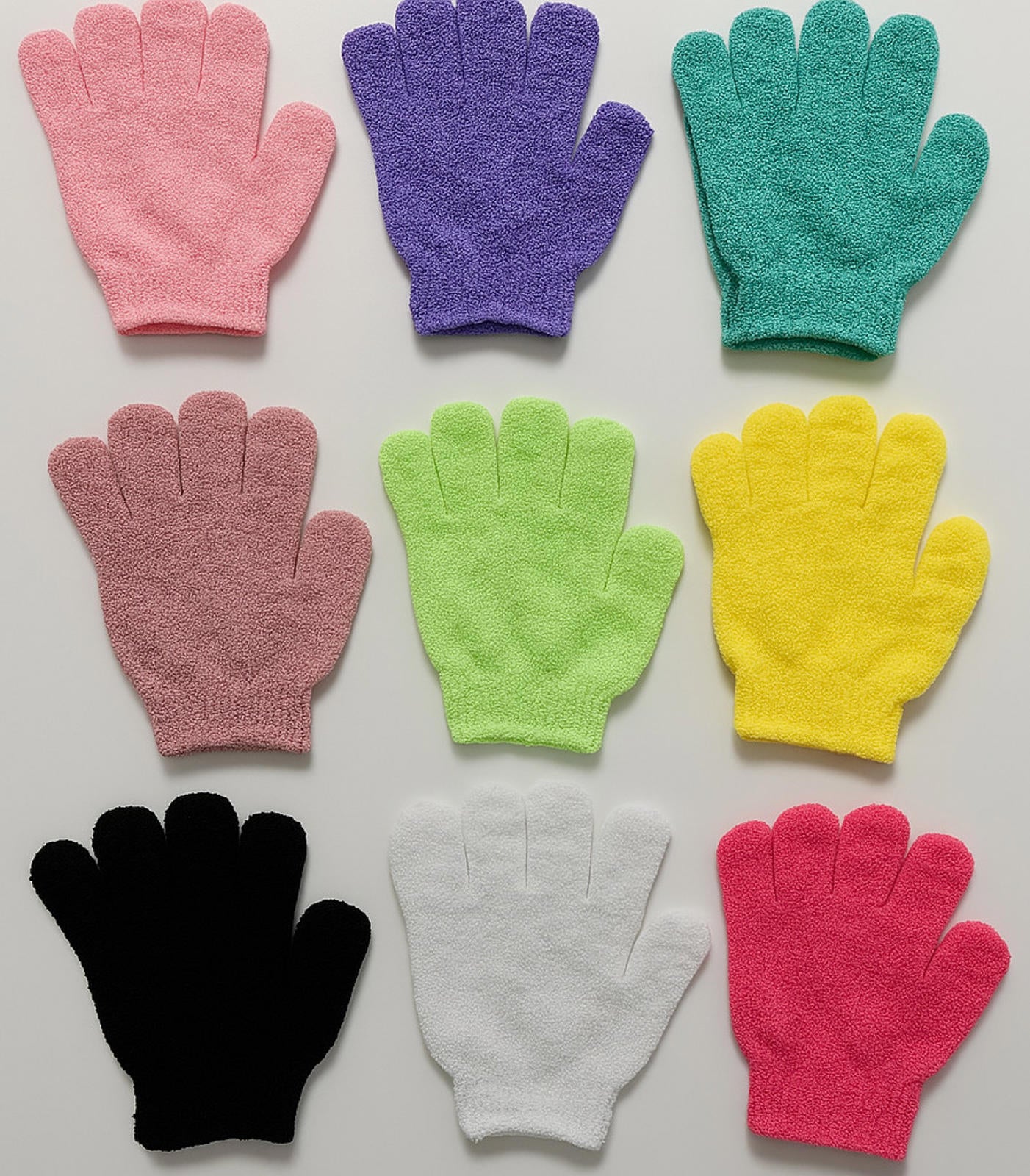 50 Pairs - Exfoliating Bath Gloves Body Scrub Spa Shower Mitts Assorted Colors