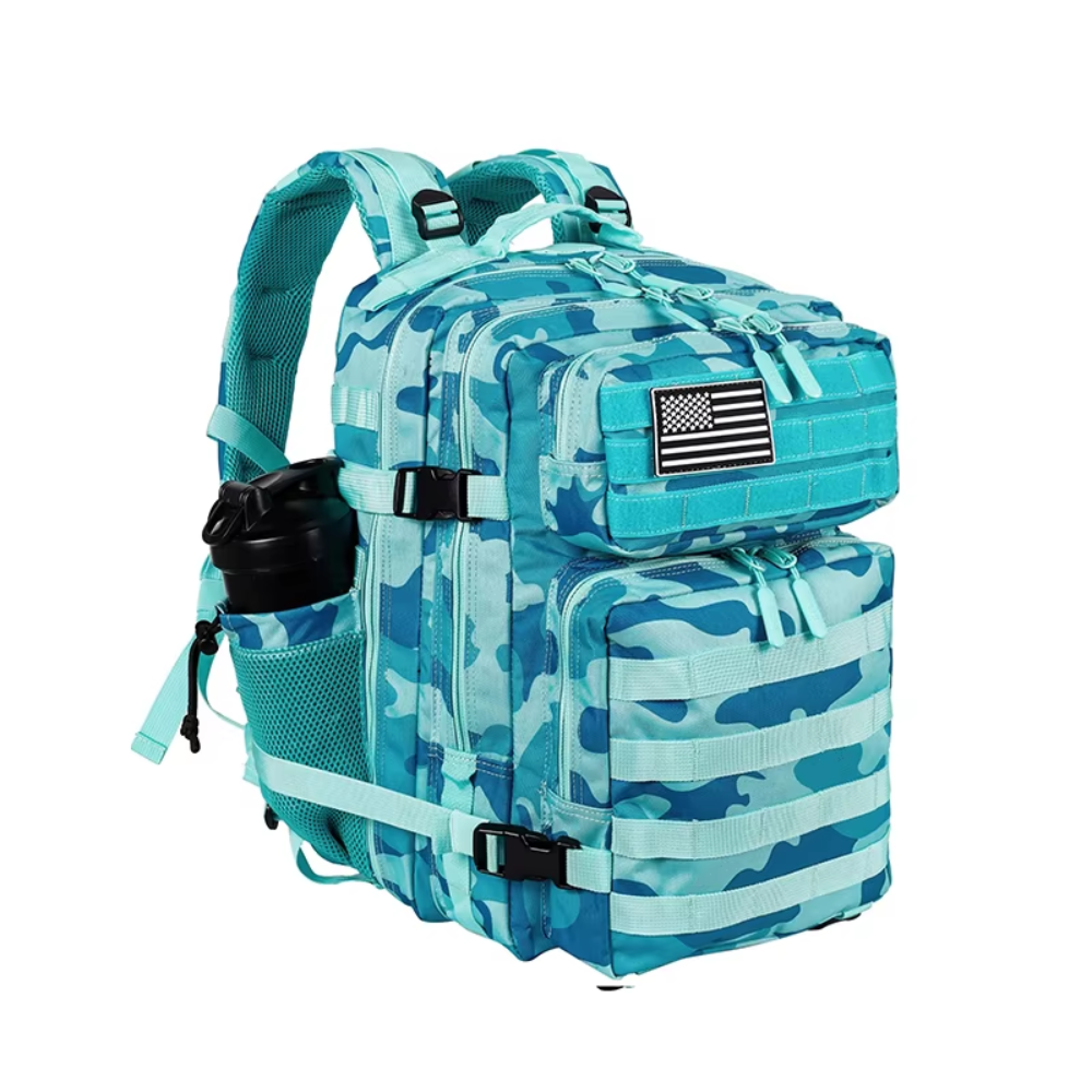 PAKNADA 45L Tactical Backpack 900D Oxford Waterproof Military Rucksack – Light Blue Camo