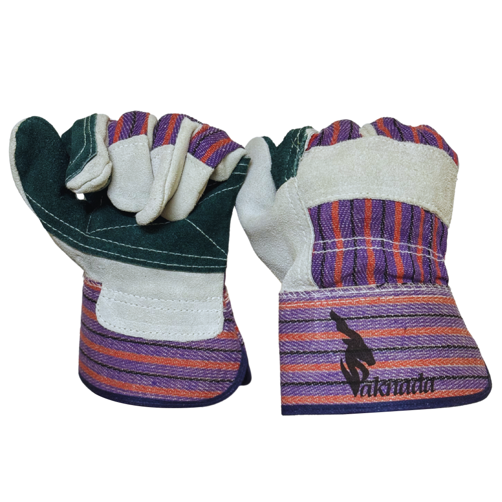 Cowhide Leather Work Gloves with Double-Palm Protection