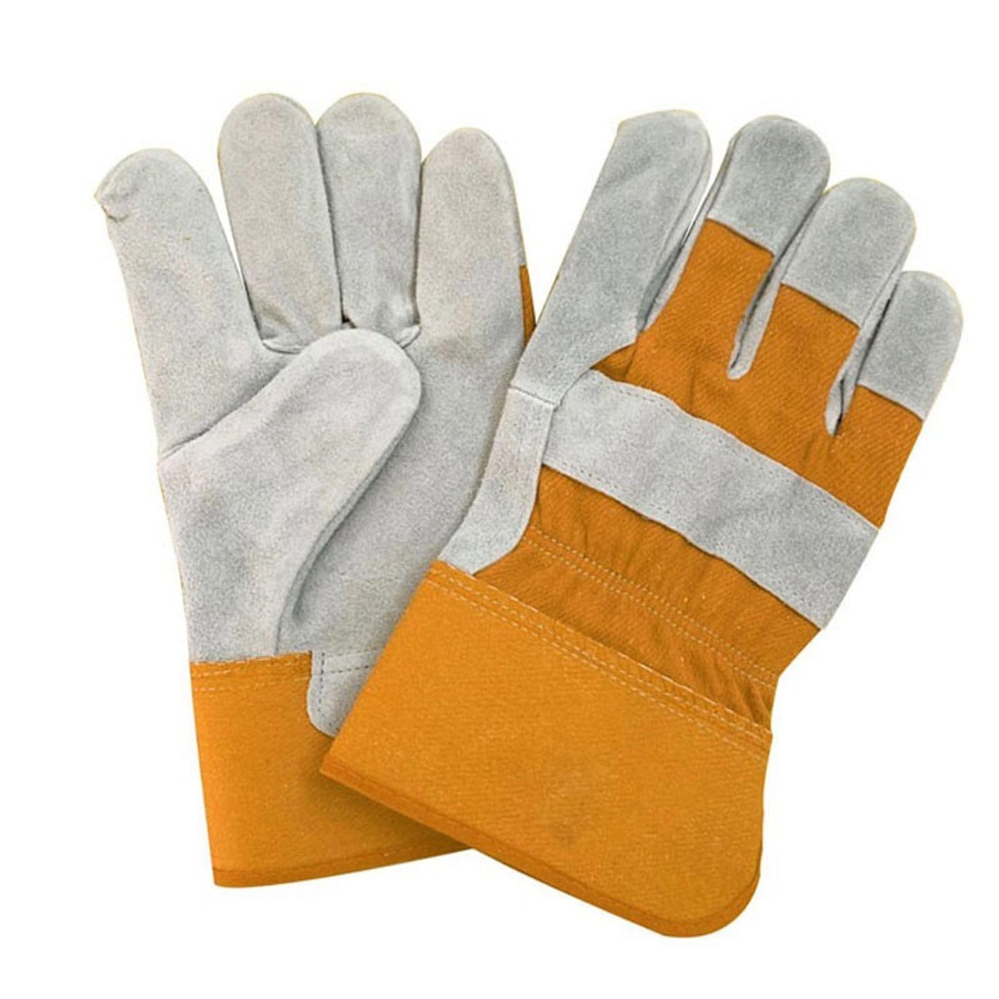 Cow Split Leather Safety Work Gloves Safety Red - Single Palm - Large