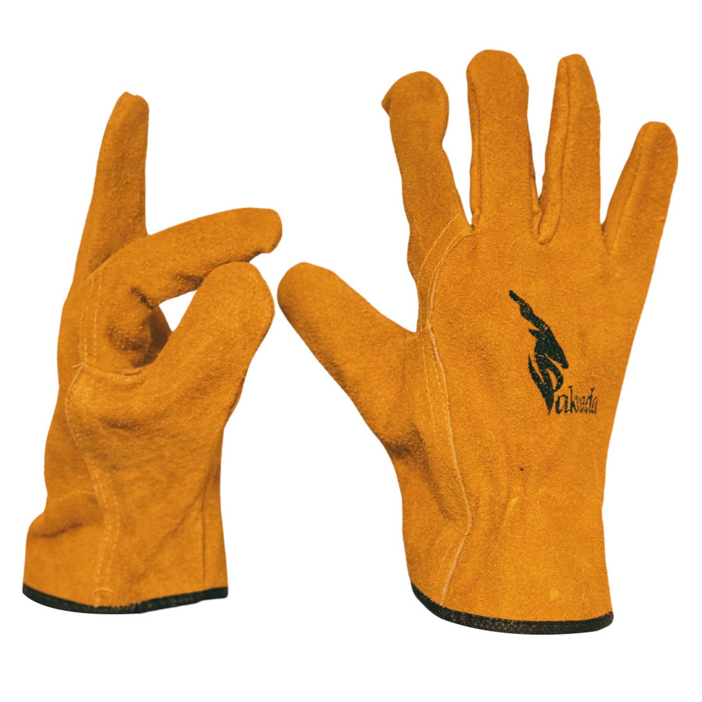 Cow Split Leather Work Gloves – Heavy Duty Protection - Large