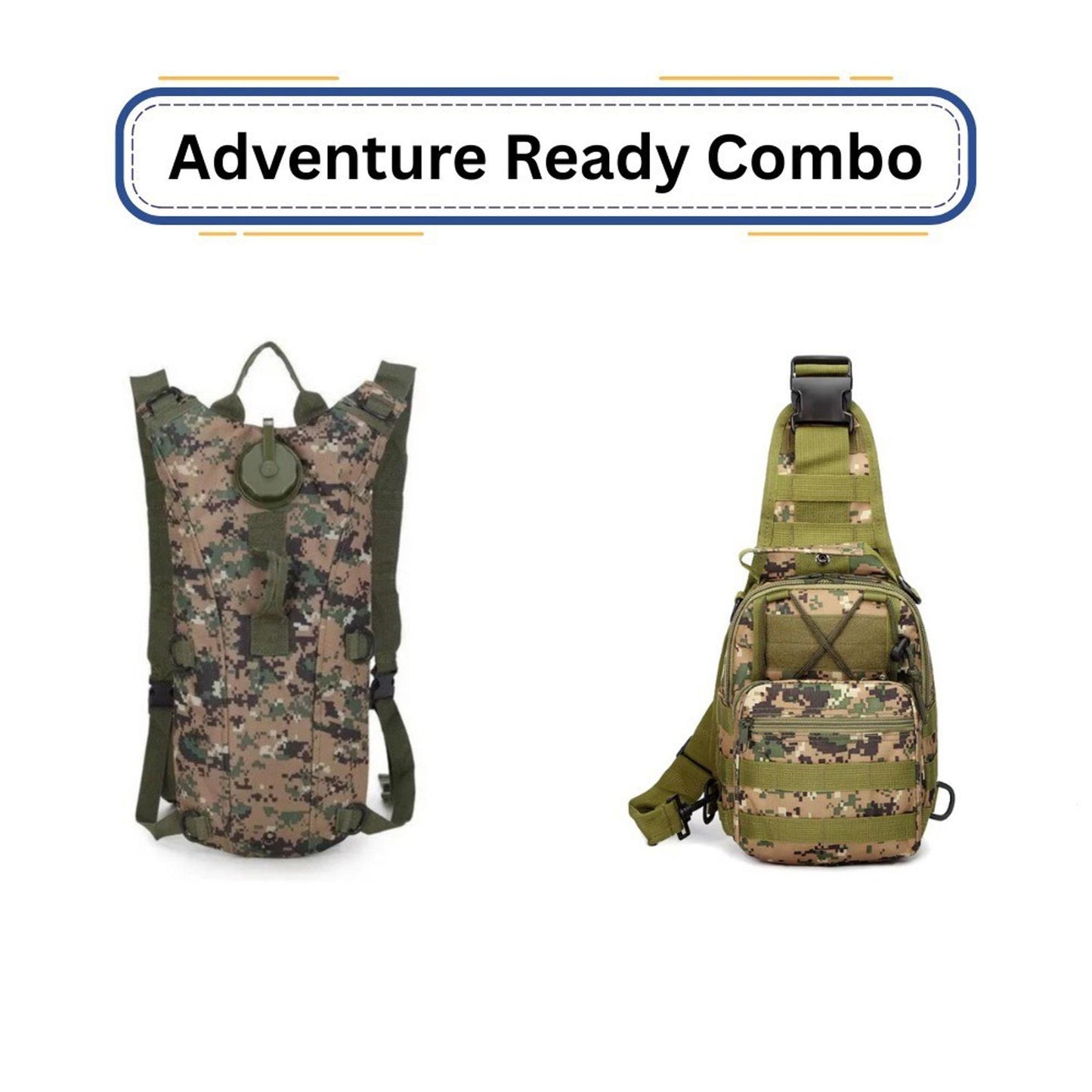 Adventure Combo Hydration Pack & Sling Bag Tactical Outdoor Hiking Gear