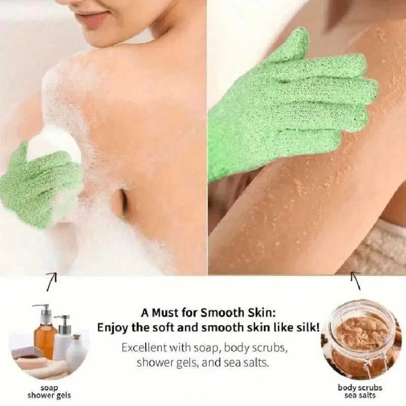 9 Pairs Exfoliating Bath Gloves – Multi-Color Spa Shower Mitts
