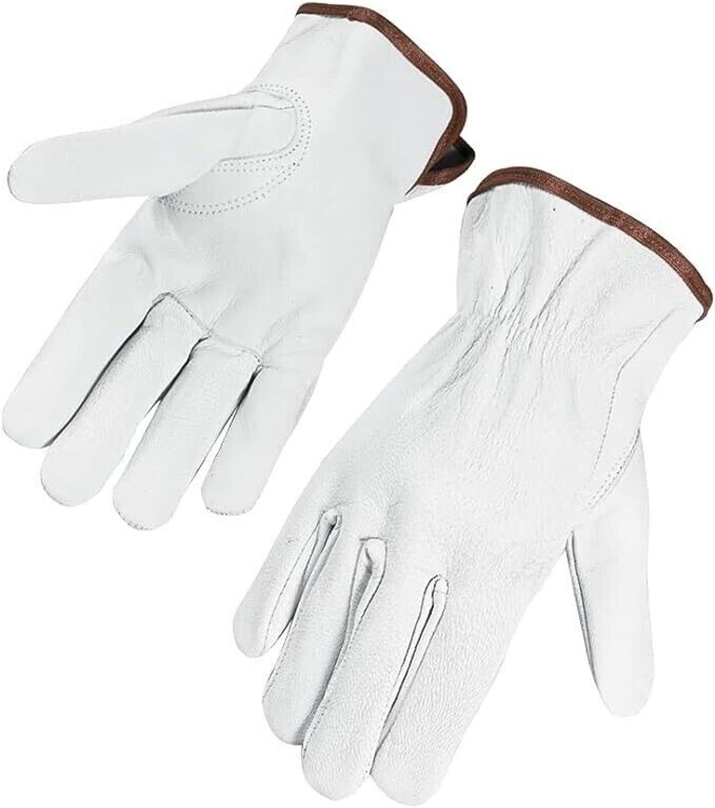 6 Pairs Goatskin Gloves – Durable Safety Gloves for Industrial & Outdoor Use