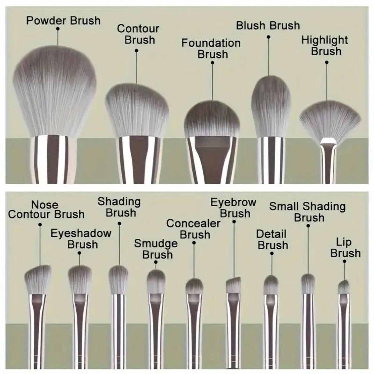 Luxurious 14pcs Makeup Brush Set - Plush