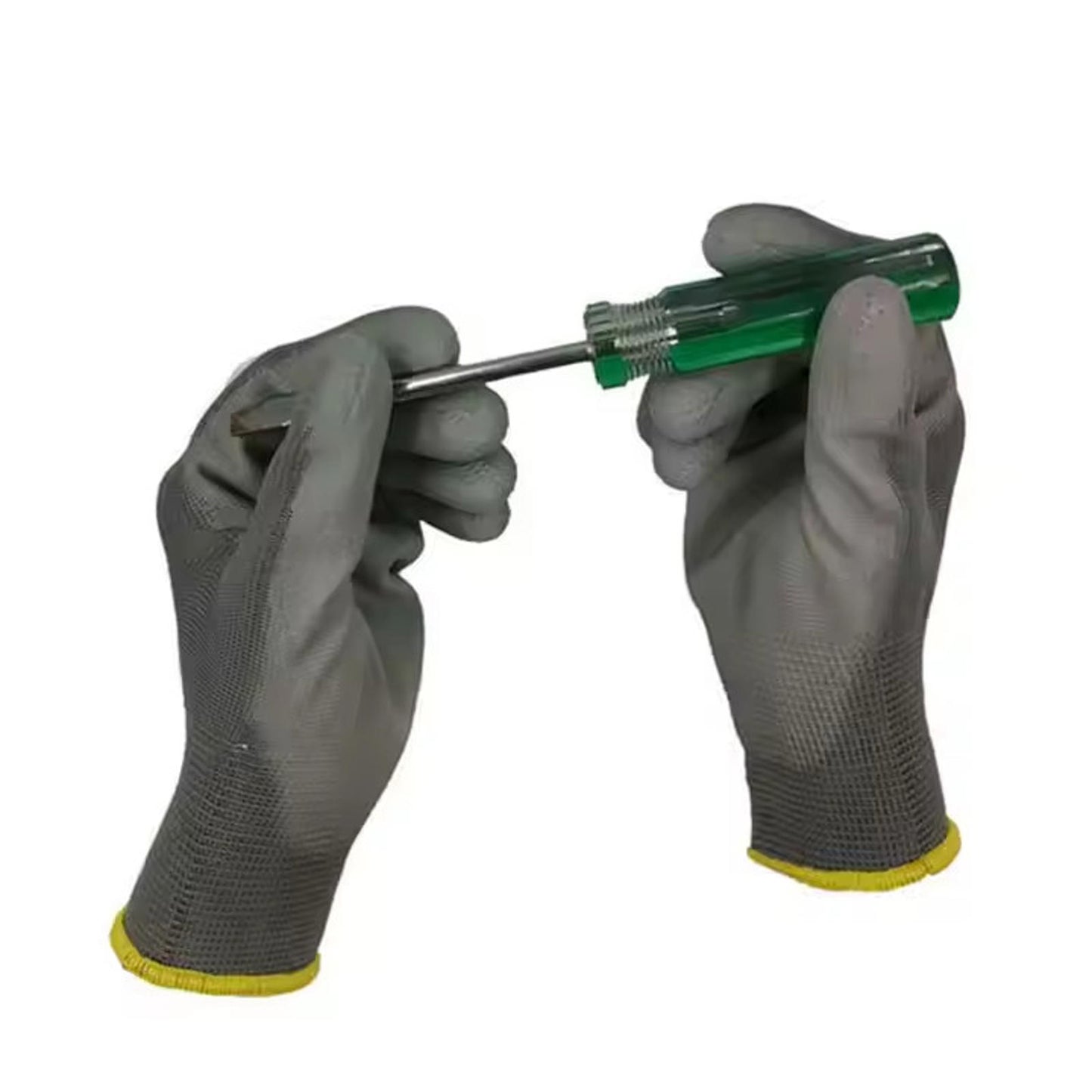 36 Pairs 13G Anti-Static PU Palm Coated Nylon Polyester Safety Work Garden Glove