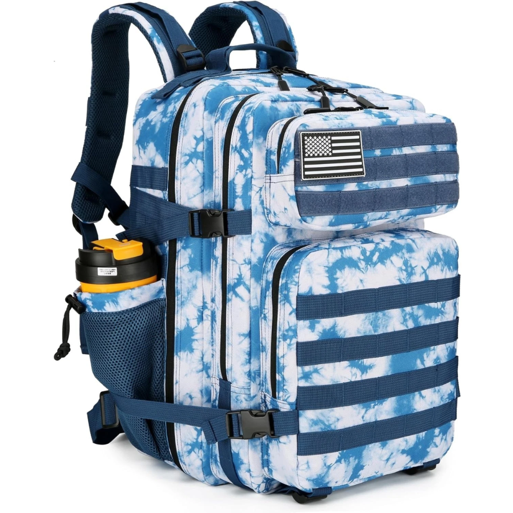 PAKNADA 45L Tactical Backpack 900D Oxford Waterproof Military Rucksack – Blue Coral