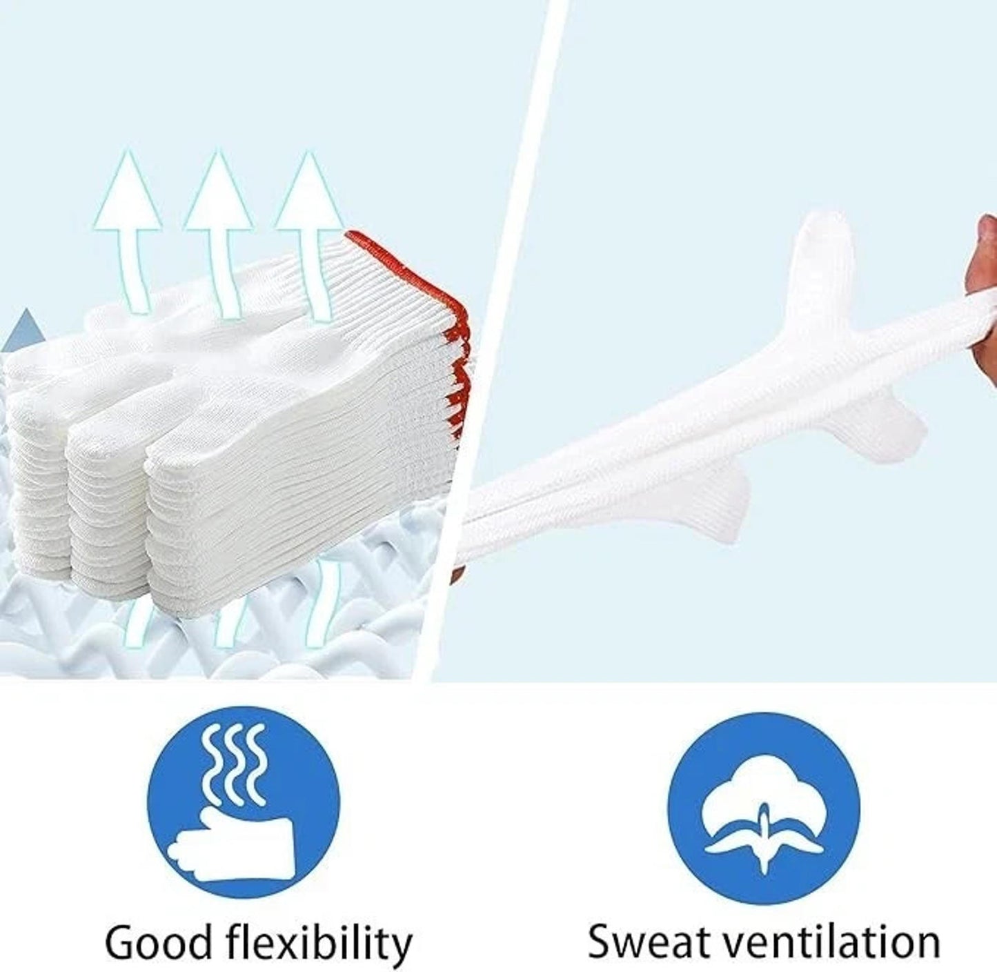 60 Pairs - White Cotton Work Gloves – Lightweight & Reinforced Variants