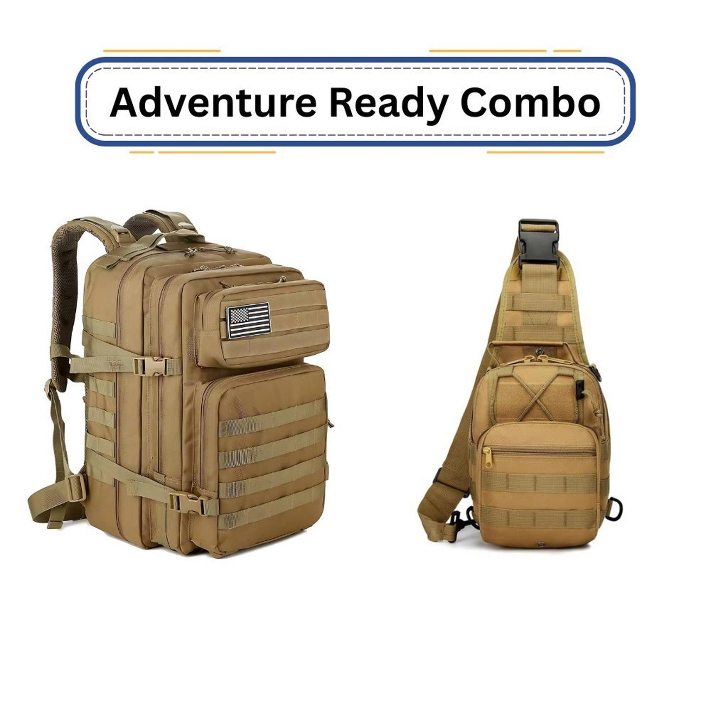 Tactical Adventure Combo Backpack & Sling Bag Outdoor Travel Hiking Gear
