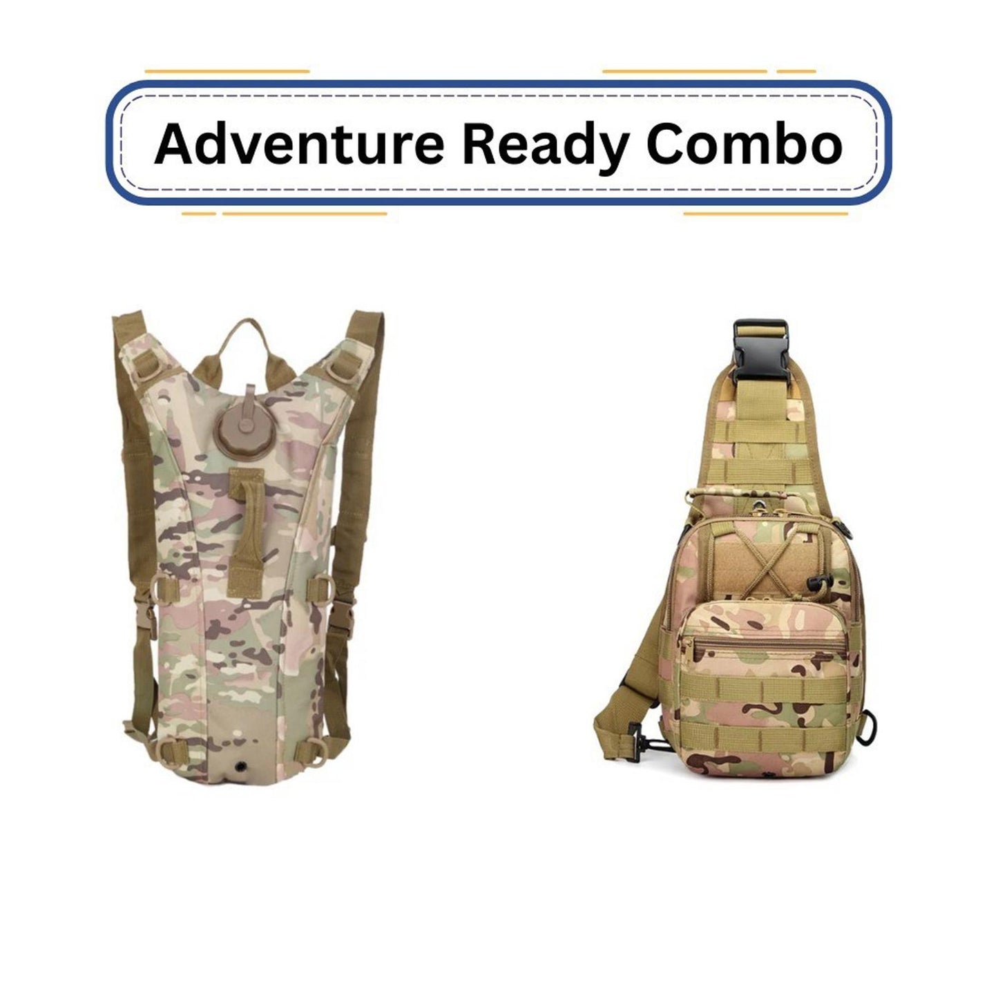 Adventure Combo Hydration Pack & Sling Bag Tactical Outdoor Hiking Gear