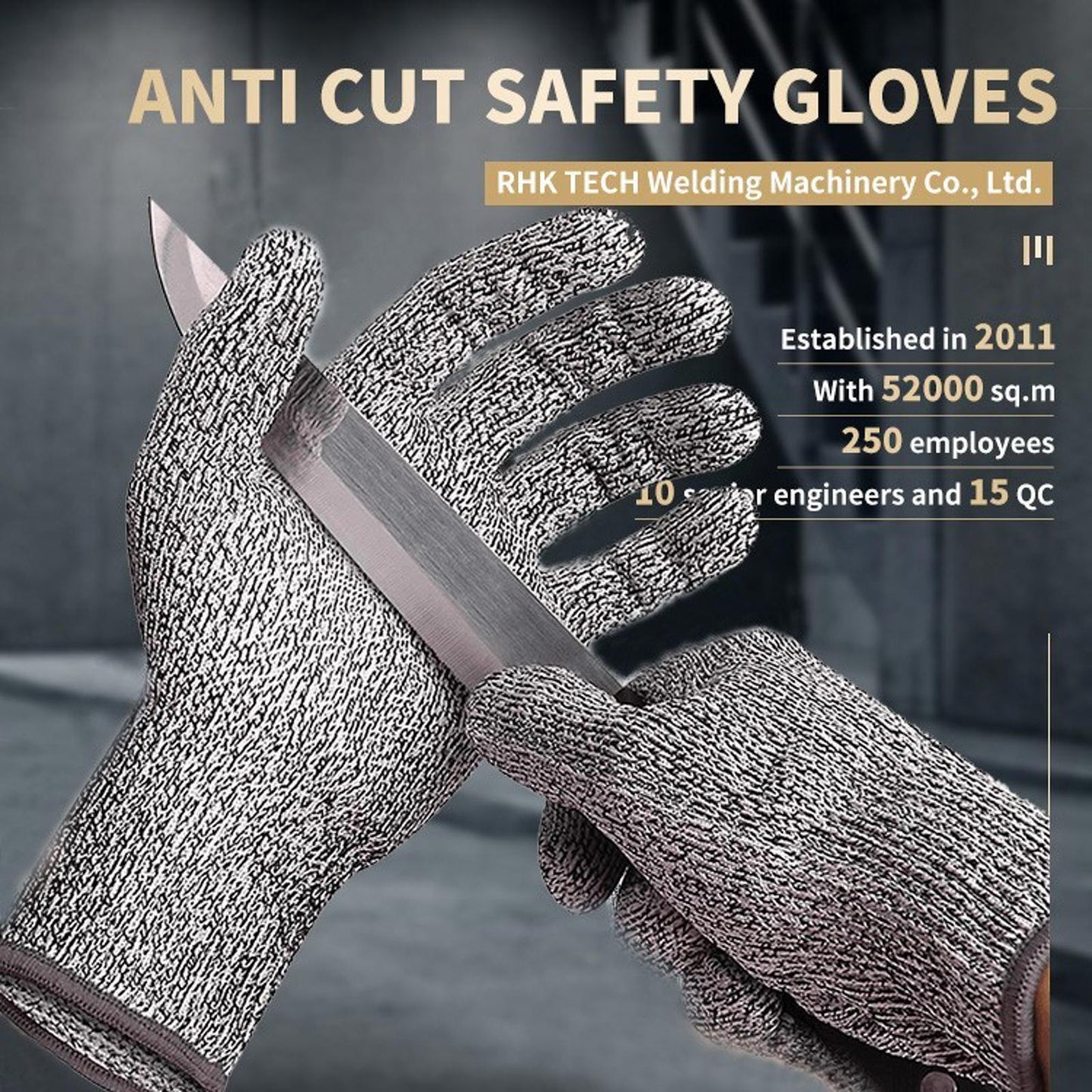 12 Pairs Cut Resistant Safety Gloves Level 5 EN388 Kitchen Work Protection