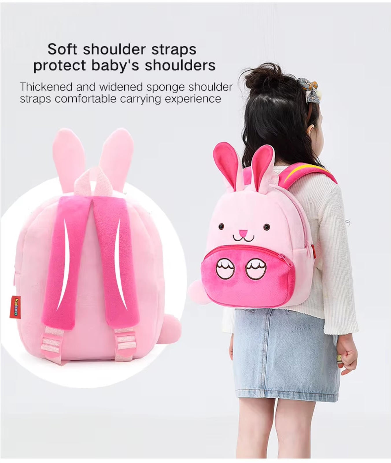Cute Animal Plush Backpack Toddler School Bag Cartoon Baby Gift for Boys Girls