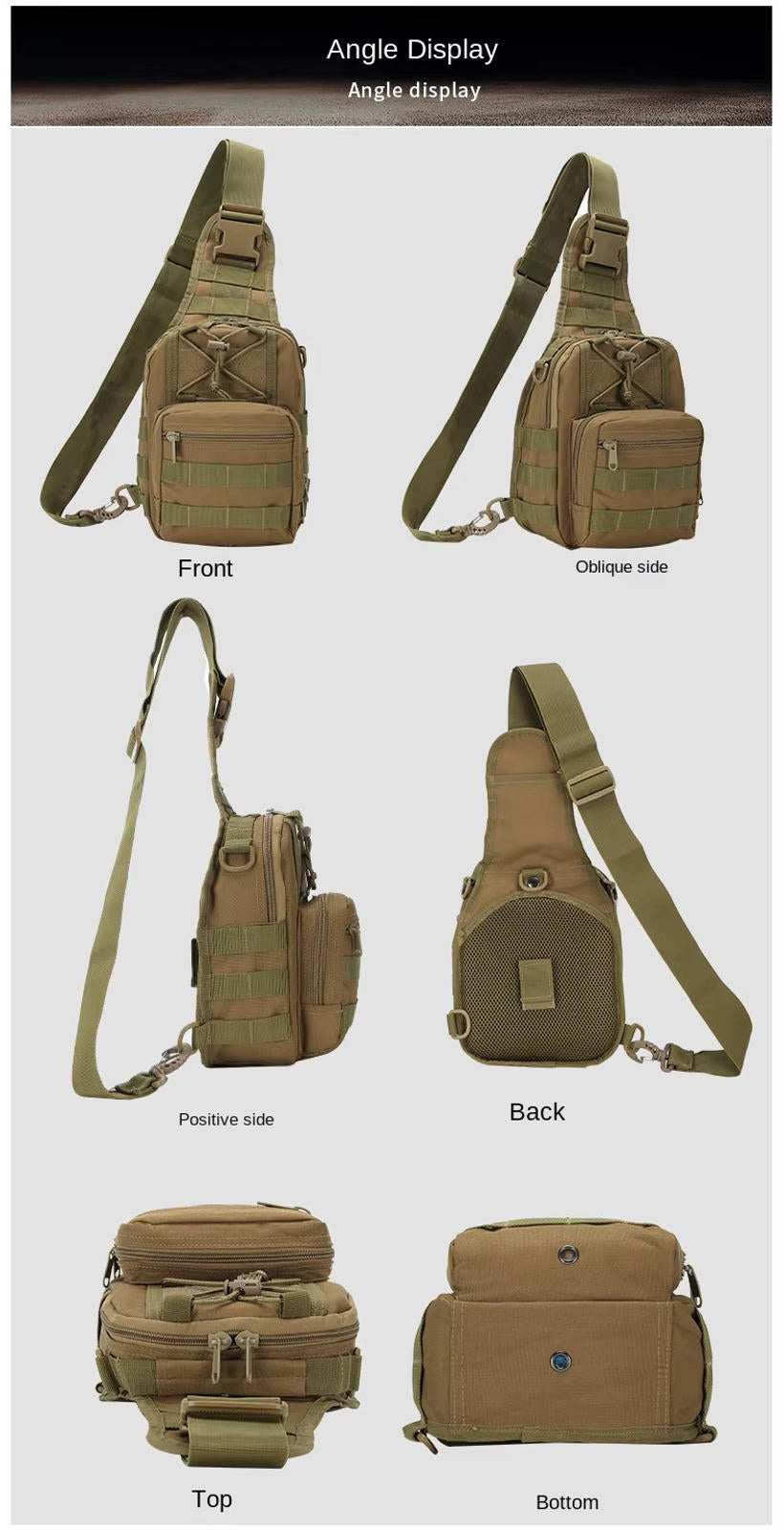 Tactical Sling Bag Military Crossbody Shoulder Backpack – EDC, Hiking, Outdoor