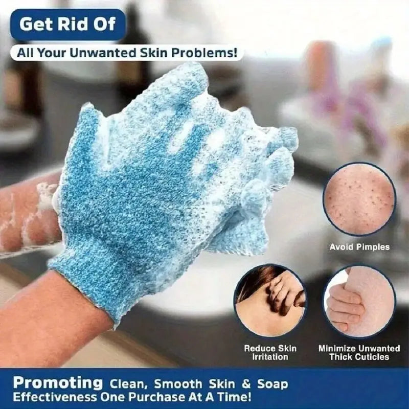 9 Pairs Exfoliating Bath Gloves – Multi-Color Spa Shower Mitts