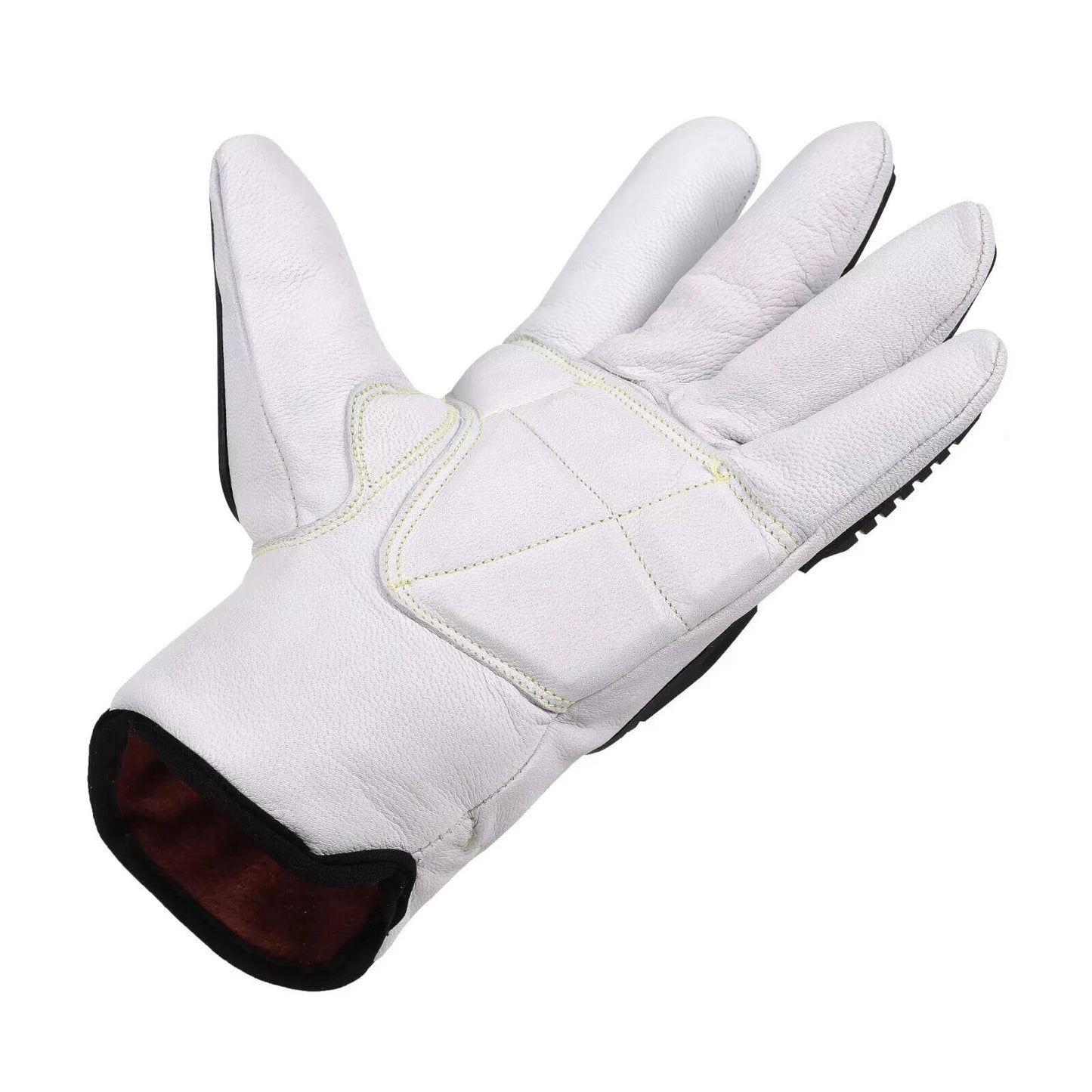 3 Pairs TPR Cut Resistant Work Gloves Premium Cowhide Leather, Impact Protection