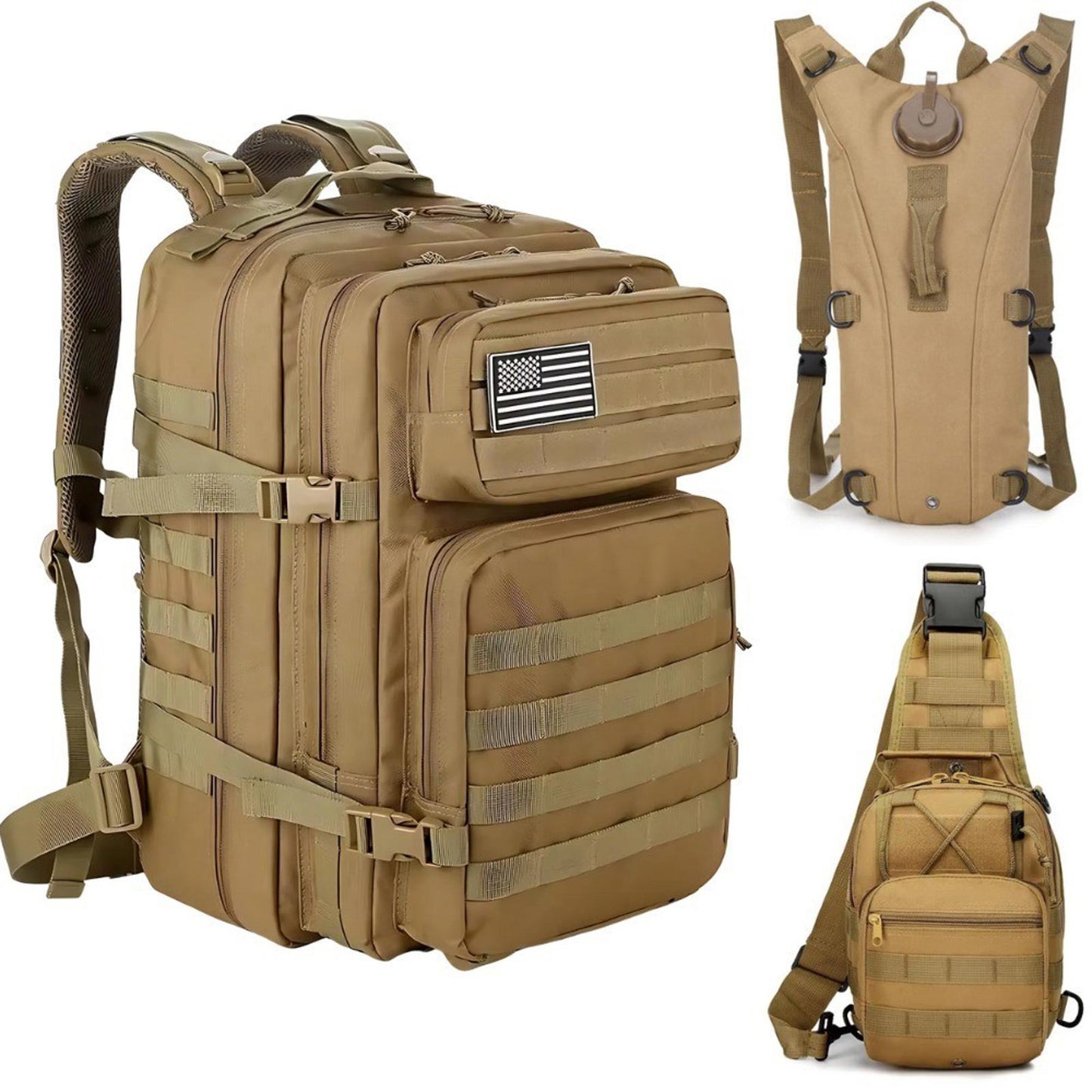 Ultimate Tactical Combo Backpack, Sling & Hydration Pack Outdoor Camping Gear