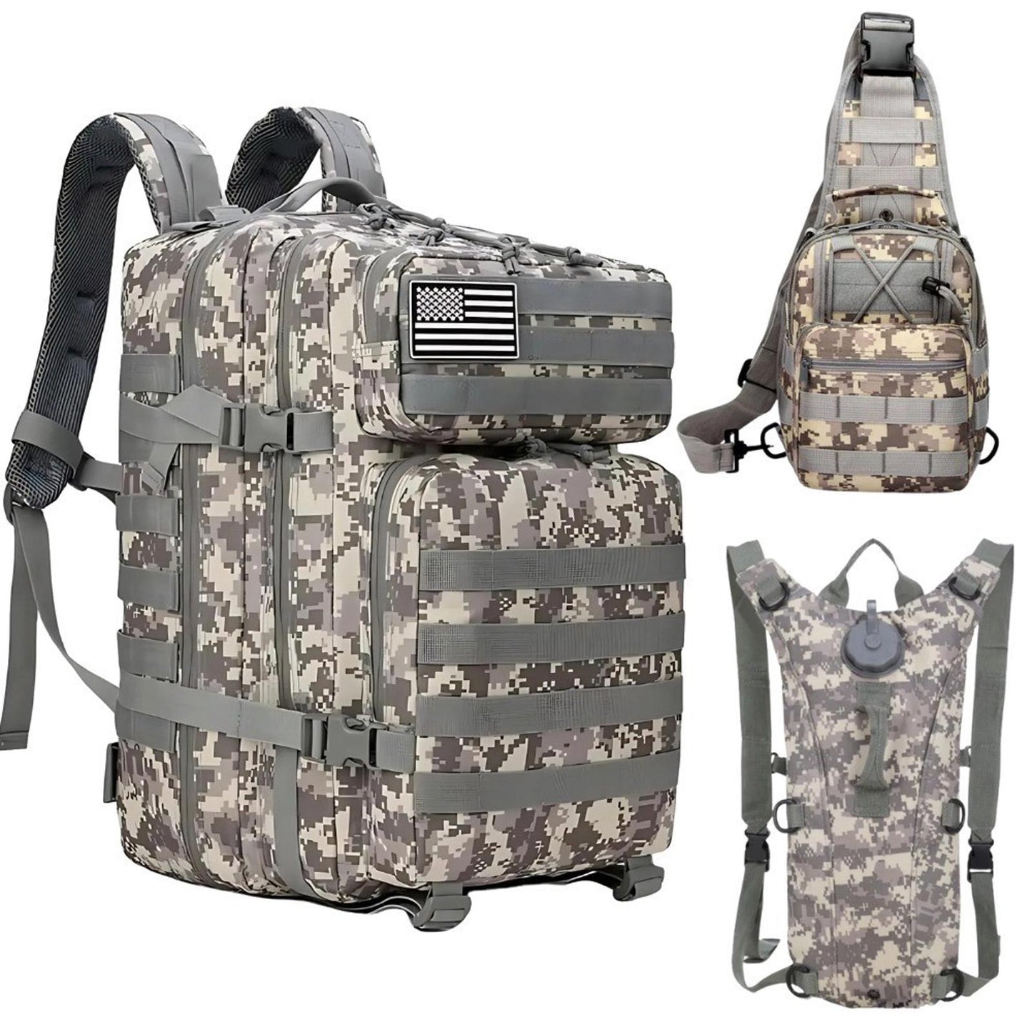 Ultimate Tactical Combo Backpack, Sling & Hydration Pack Outdoor Camping Gear