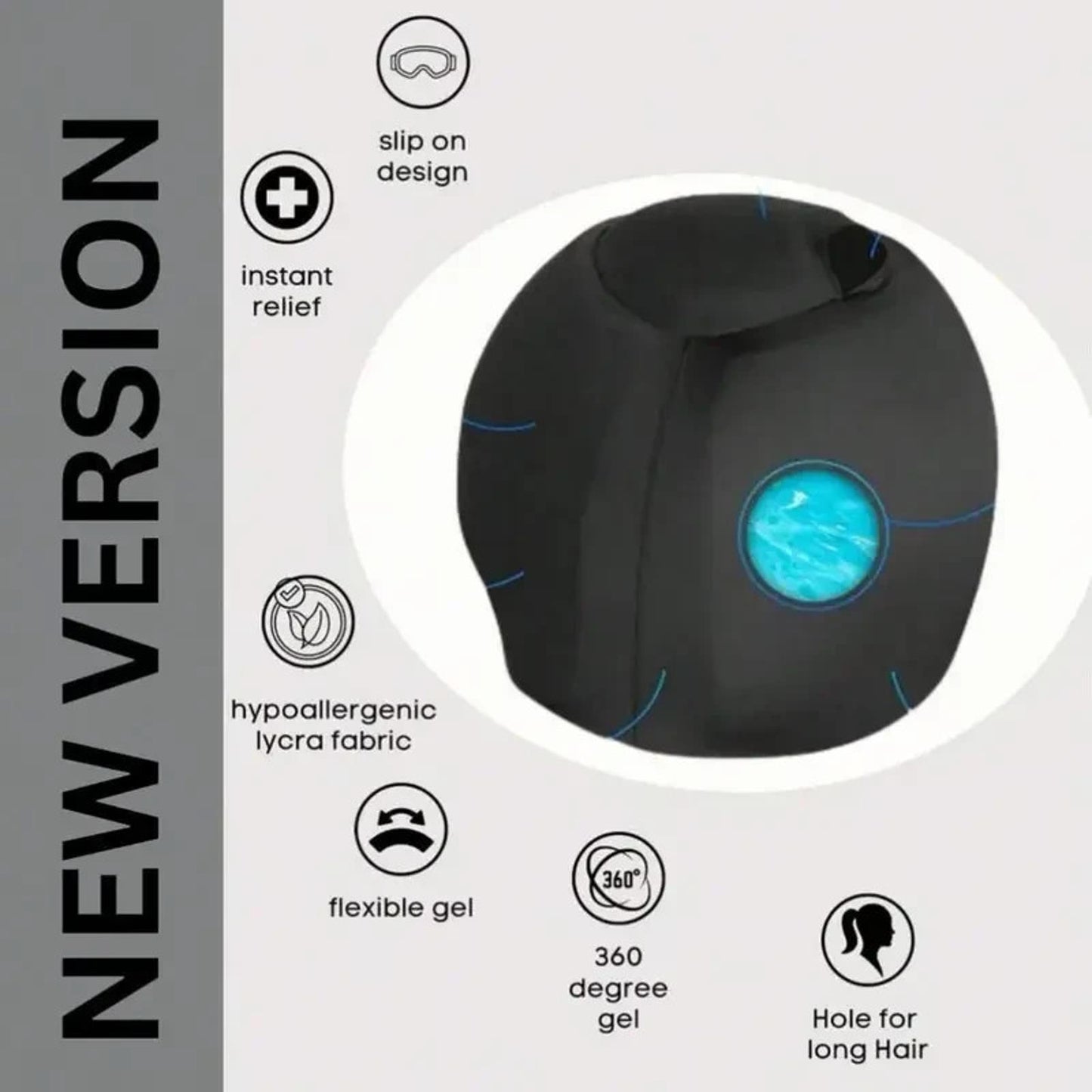 Hot & Cold Therapy Gel Headache Relief Mask Ice Migraine Sleep Eye Cover Wrap