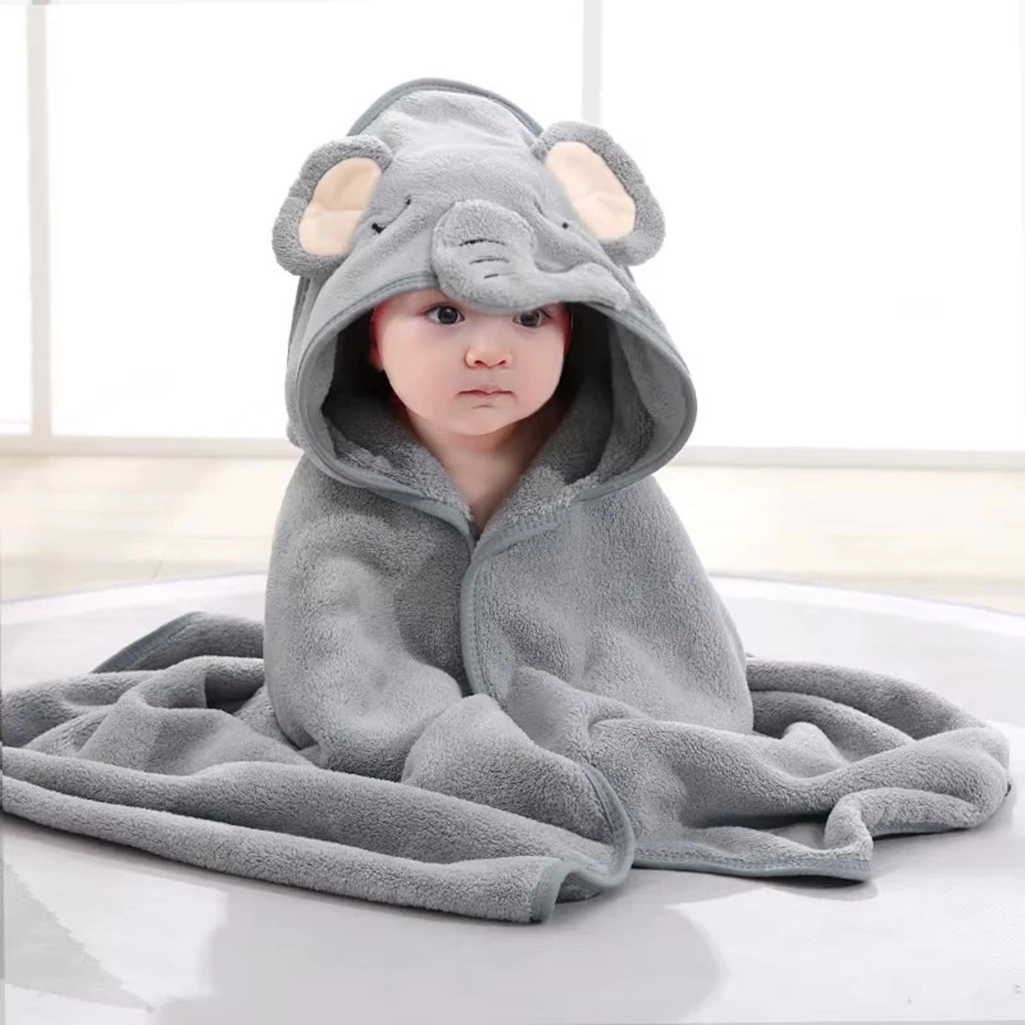 Ultra-Soft Microfiber Hooded Baby Towel & Robe - Unisex - Newborn to 3 Years
