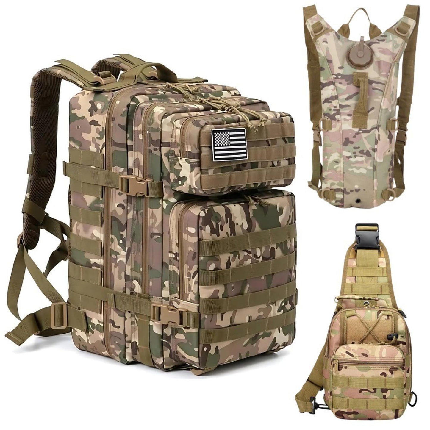 Ultimate Tactical Combo Backpack, Sling & Hydration Pack Outdoor Camping Gear