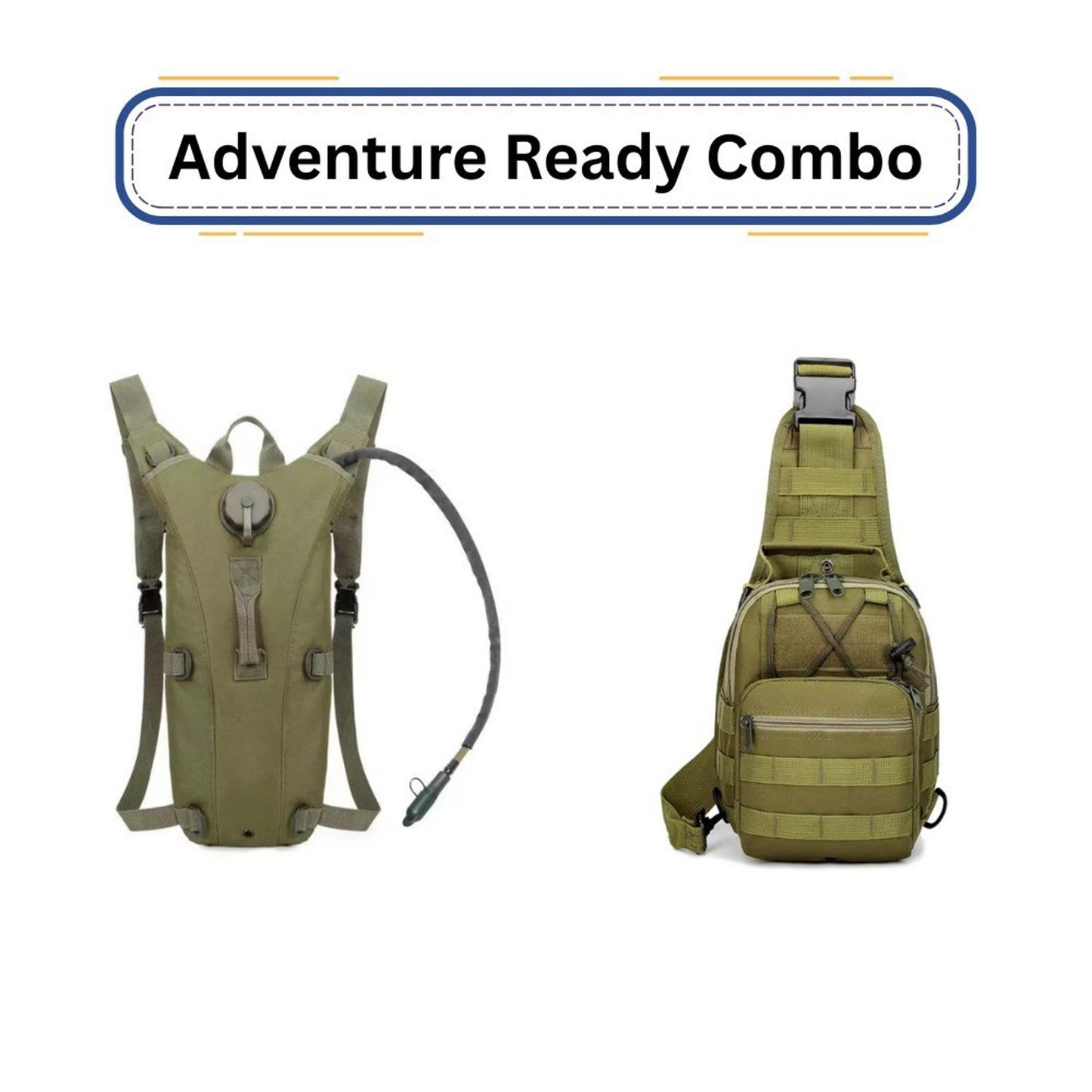 Adventure Combo Hydration Pack & Sling Bag Tactical Outdoor Hiking Gear