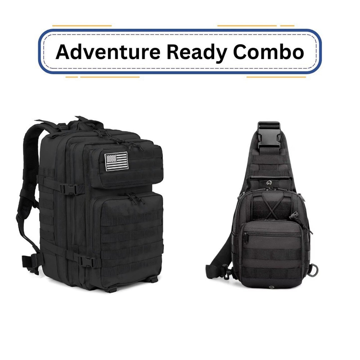 Tactical Adventure Combo Backpack & Sling Bag Outdoor Travel Hiking Gear