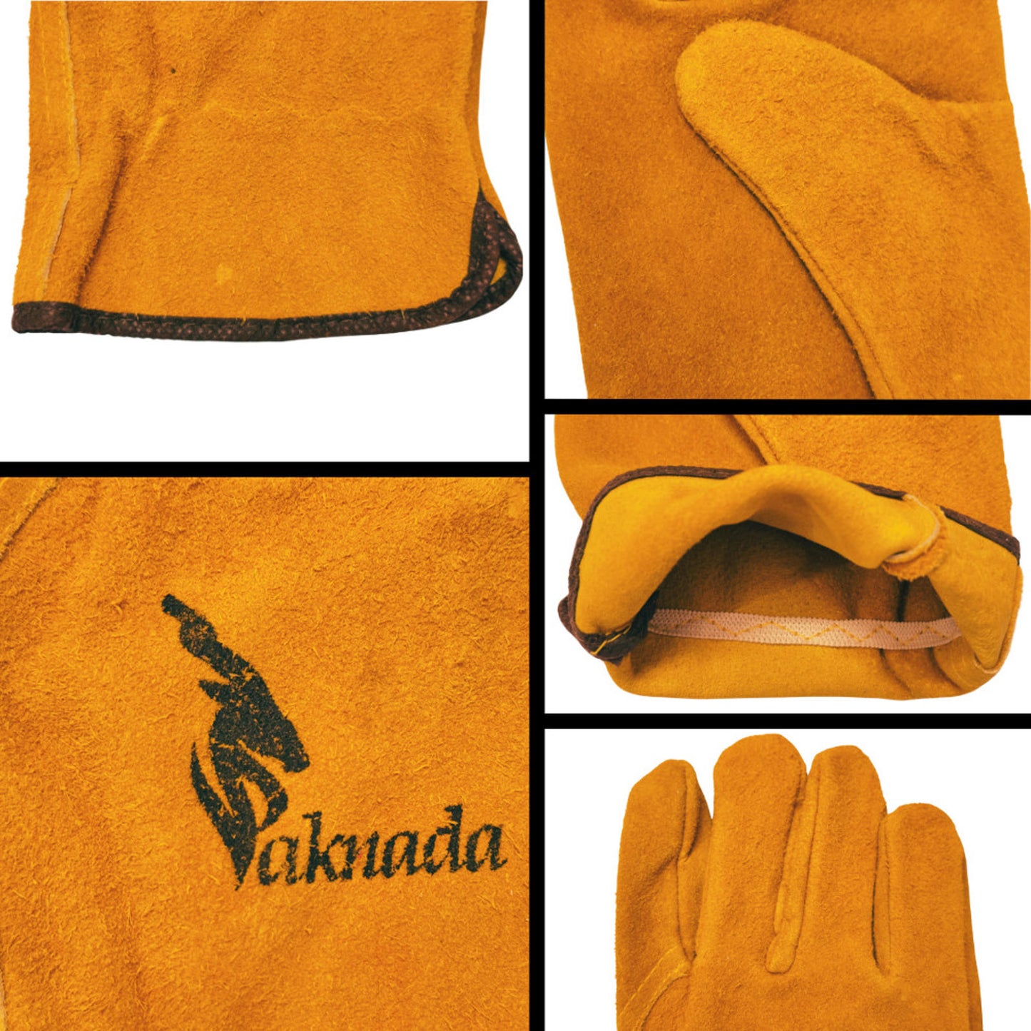 Cow Split Leather Work Gloves – Heavy Duty Protection - Large