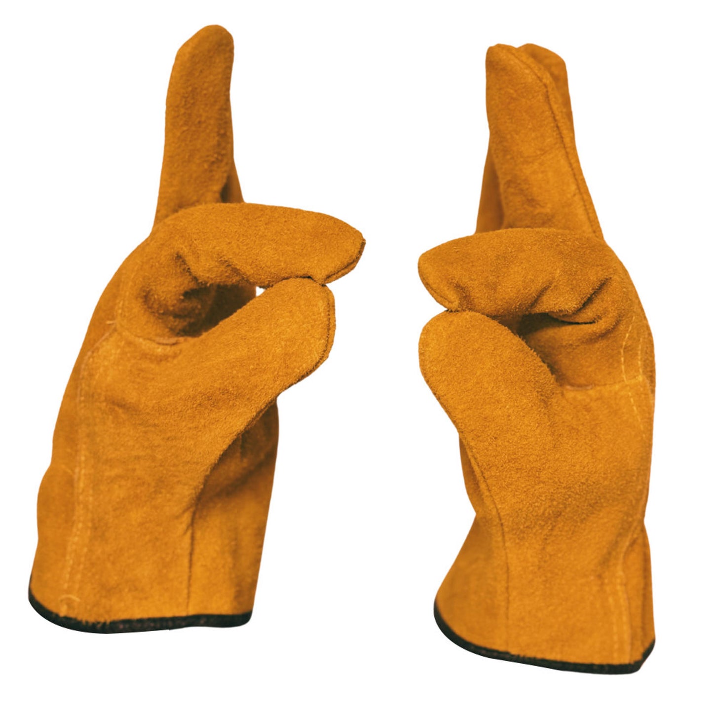 Cow Split Leather Work Gloves – Heavy Duty Protection - Large