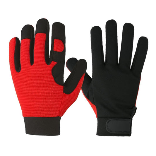 Durable Mechanical Gloves – Red & Black, Non-Slip Grip for Work & Repair