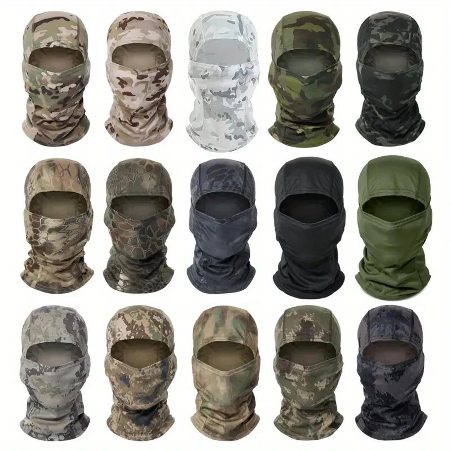 3 Pcs Tactical Balaclava Full Face Mask Scarf CS Wargame Hunting Bandana Hat US