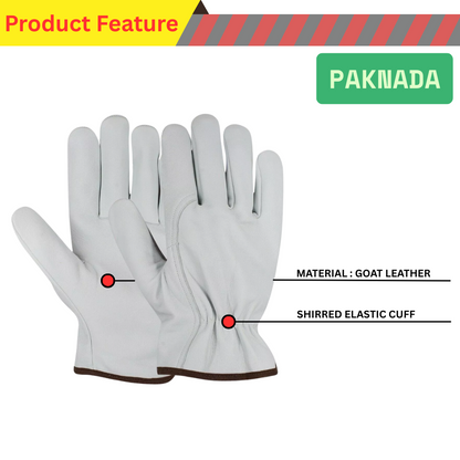Goatskin Leather Work Gloves – Heavy-Duty Safety Gloves