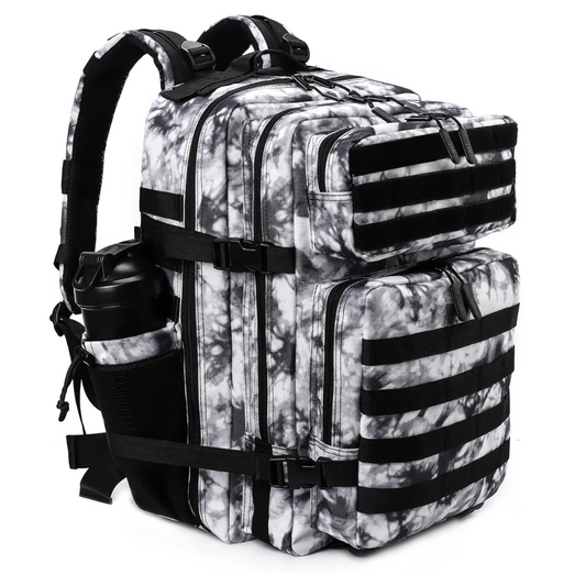 PAKNADA 45L Tactical Backpack 900D Oxford Waterproof Military Rucksack – Black And White Camo