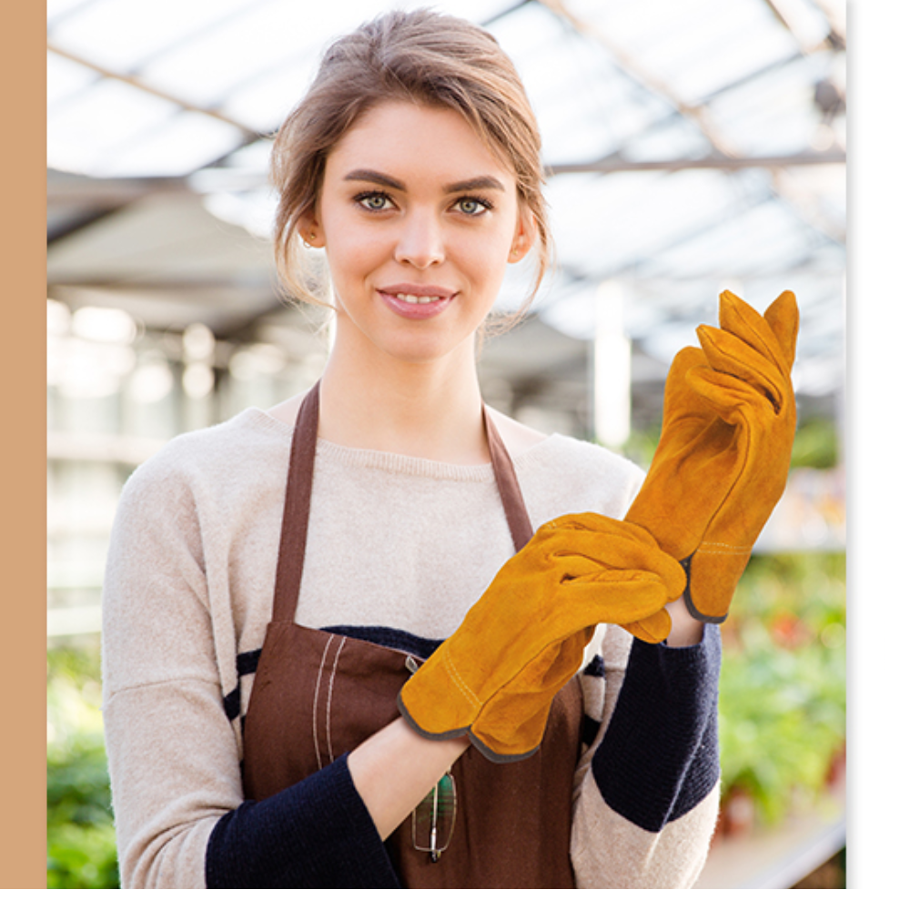 1 Pair Cow Split Leather Work Gloves – Heavy Duty Safety & Grip Gloves