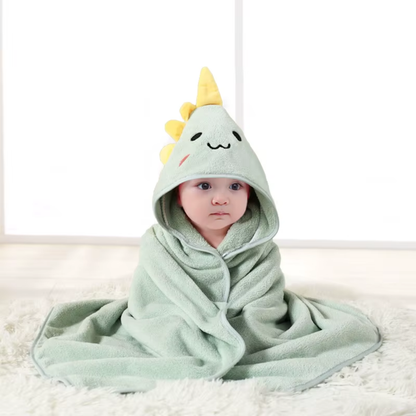 Green Dinosaur Ultra-Soft Hooded Baby Towel (31.5"x31.5")