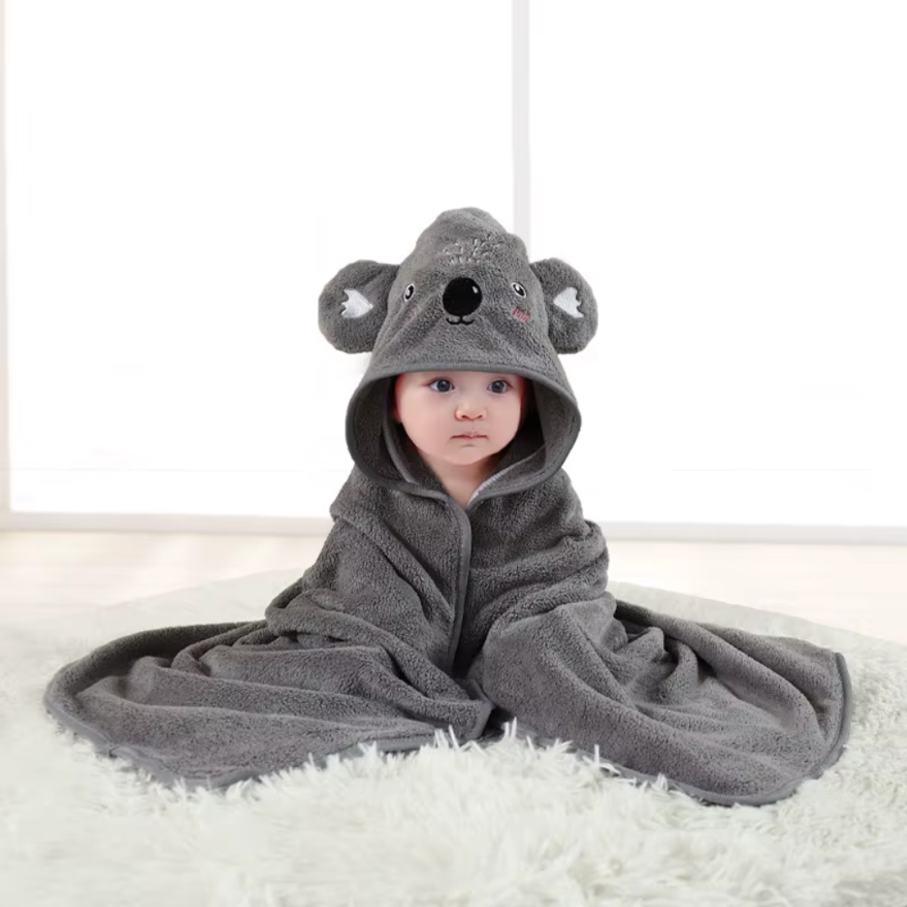 Grey Koala Ultra-Soft Hooded Baby Towel (31.5"x31.5")