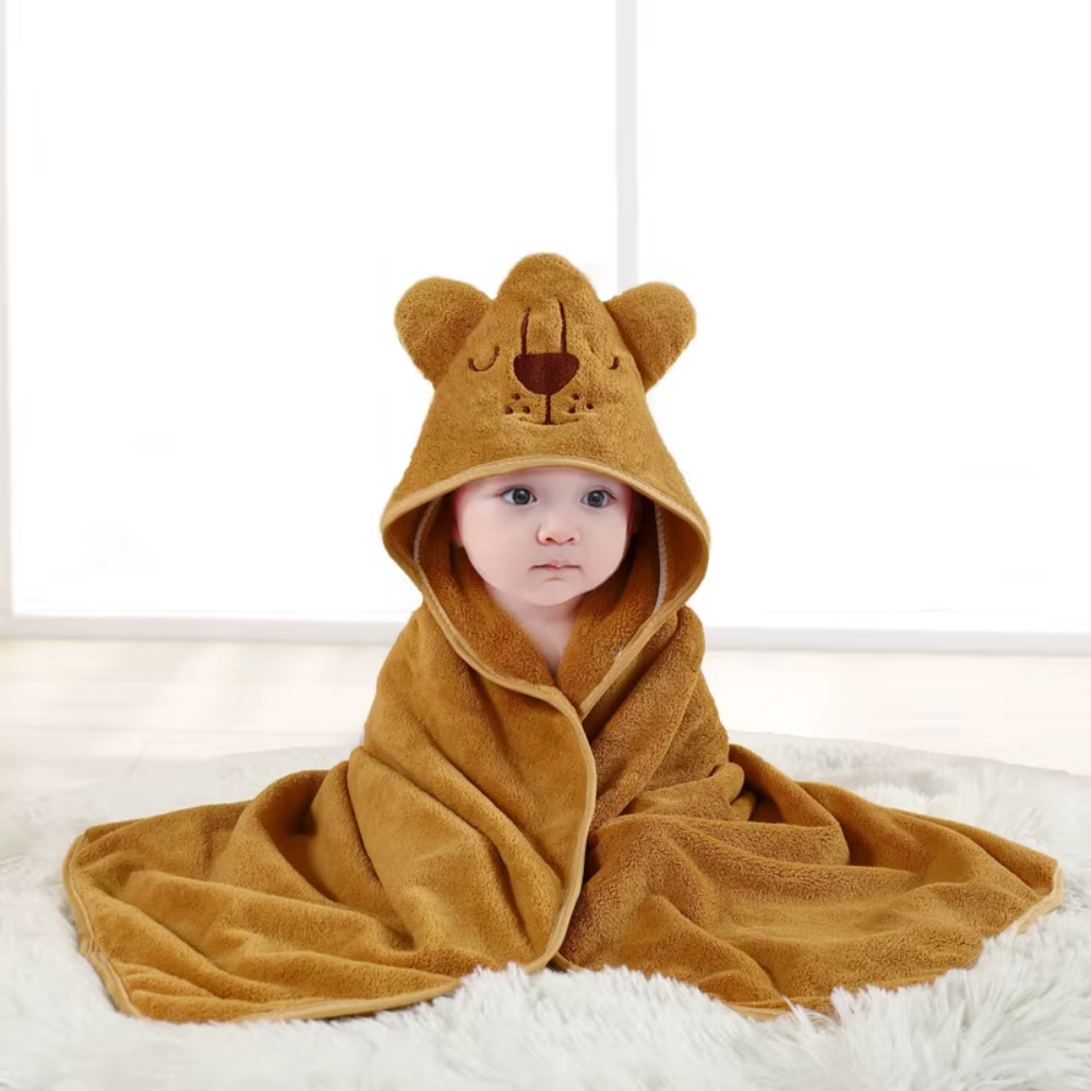 Lion Ultra-Soft Hooded Baby Towel (31.5"x31.5")
