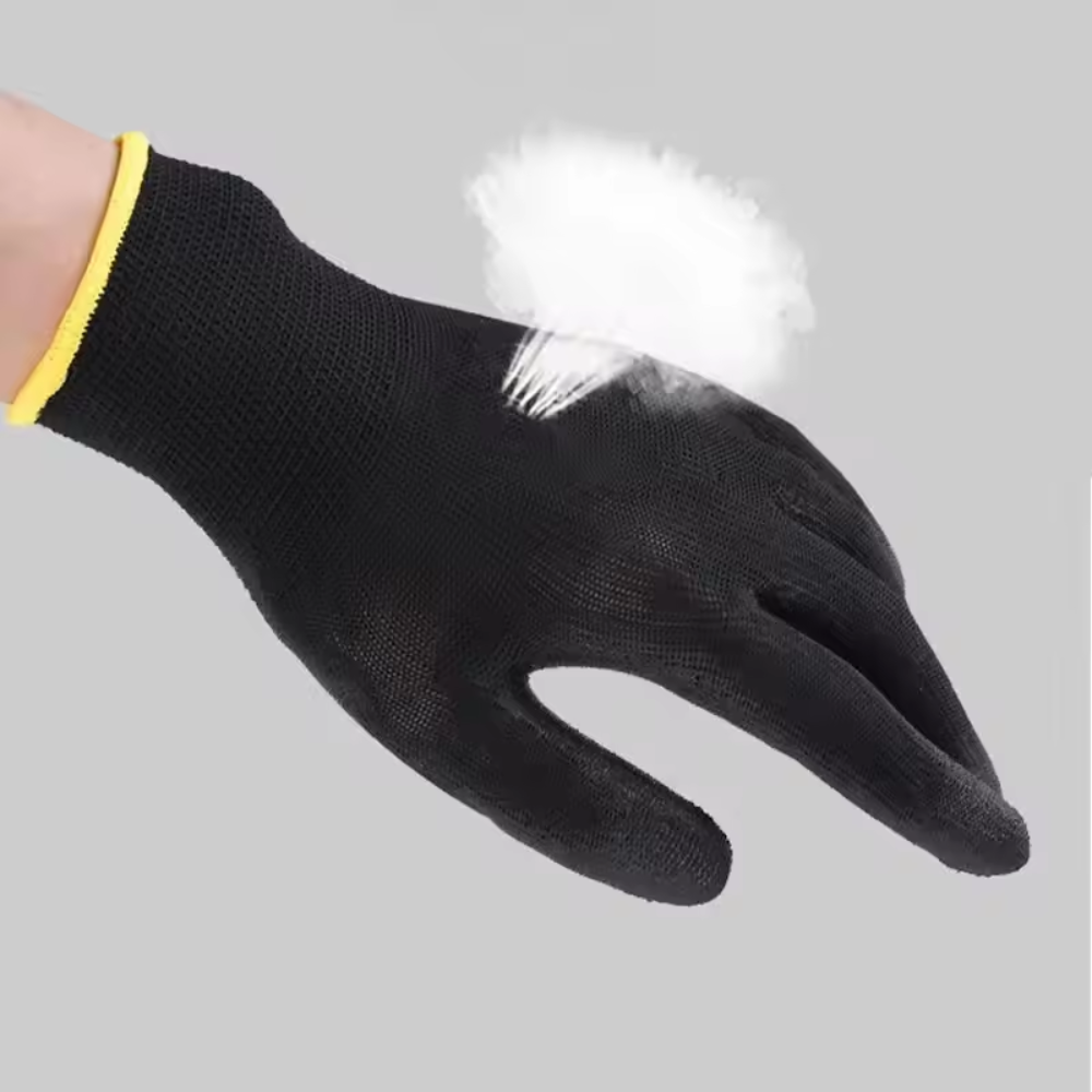 12 Pairs Anti-Static Carbon Fiber ESD Gloves with PU Fingertip Coating