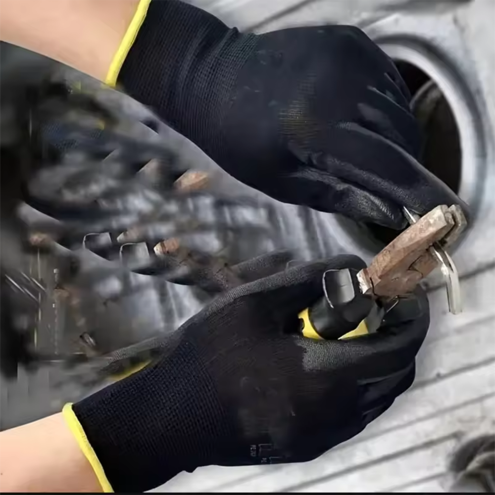 12 Pairs Anti-Static Carbon Fiber ESD Gloves with PU Fingertip Coating