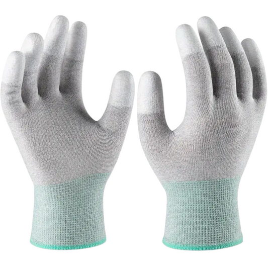 12 Pairs Anti-Static PU Palm Coated Work Gloves – Breathable Safety Gloves