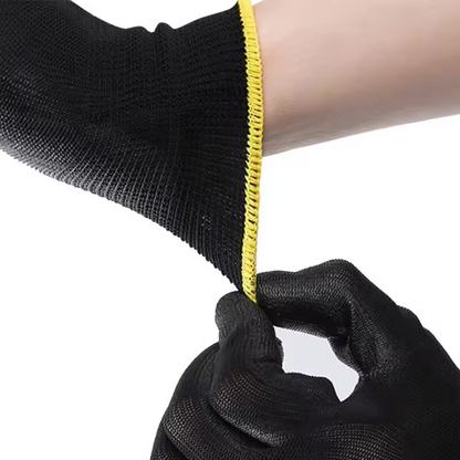 12 Pairs Anti-Static Carbon Fiber ESD Gloves with PU Fingertip Coating