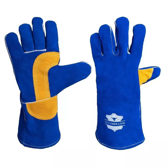 14-Inch Cow Leather Welding Gloves with Reinforced Wing Thumb