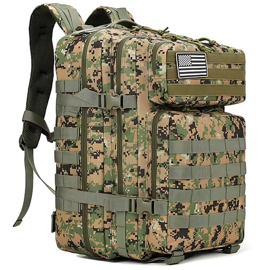 PAKNADA 45L Tactical Backpack 900D Oxford Waterproof Military Rucksack Without Pocket – Camo Jungle Digital