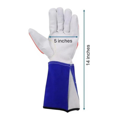 TPR Impact-Resistant Cowhide Welding Gloves with Extended Cuff