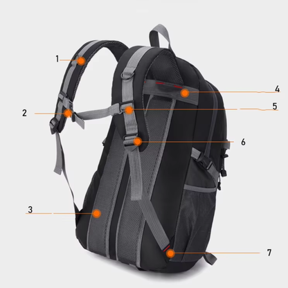 40L Tactical Backpack – Orange/Grey Oxford Daypack