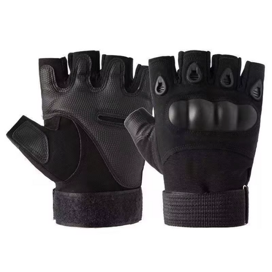 Half Finger Tactical Gloves with TPR Knuckle Guard + Bonus Item