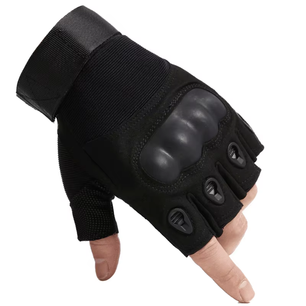 Half Finger Tactical Gloves with TPR Knuckle Guard + Bonus Item