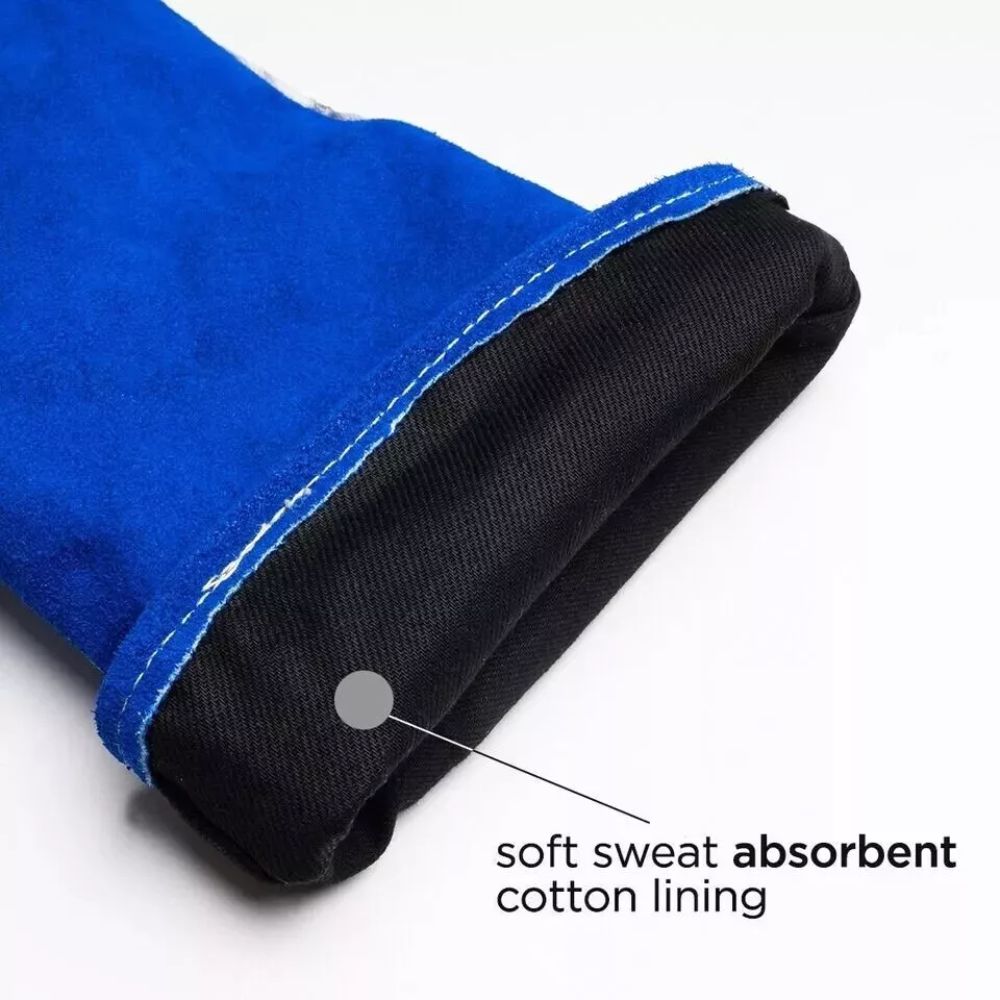 14-Inch Cow Leather Welding Gloves with Reinforced Wing Thumb