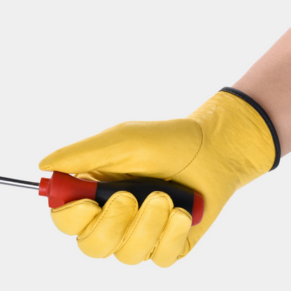 Heavy Duty Sheepskin Leather Driver Gloves with Adjustable Velcro Wrist