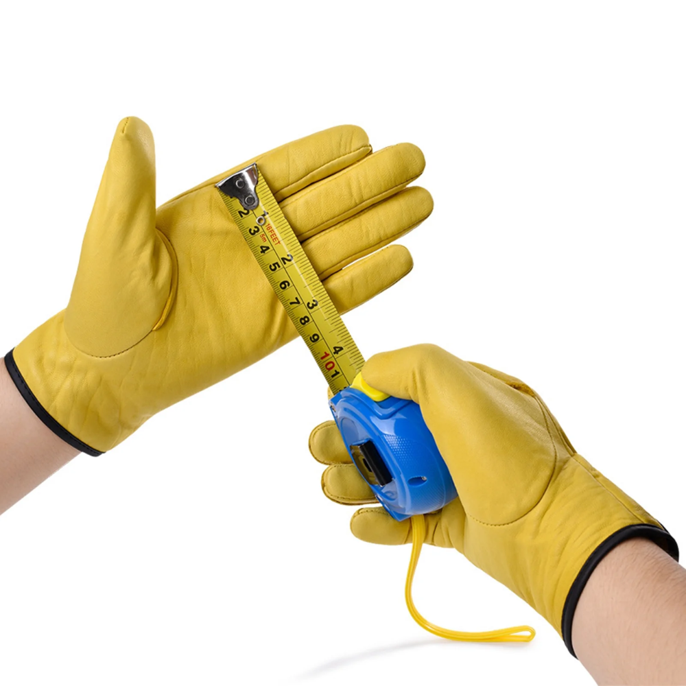 Heavy Duty Sheepskin Leather Driver Gloves with Adjustable Velcro Wrist